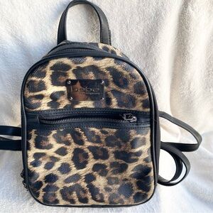 VTG Bebe Brown and Black‎ Animal Print Backpack